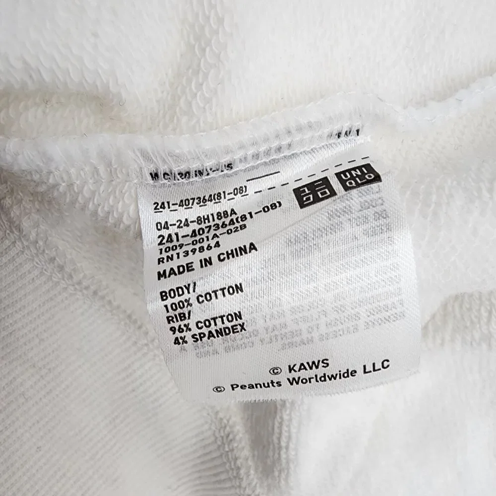 Kaws‎ x Peanuts Snoopy Hoodie Sweatshirt Women Size M Medium White UNIQLO Joe